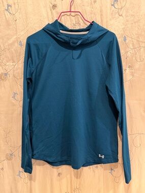 Under Armour Blue Teal Hooded Performance Pullover